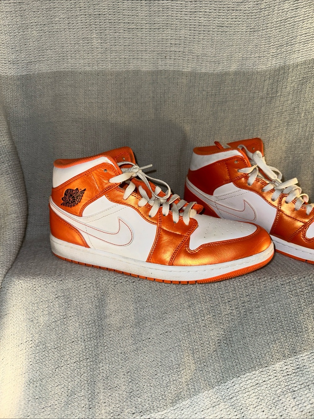 Nike Air Jordan 1 Mid White & Metallic Orange